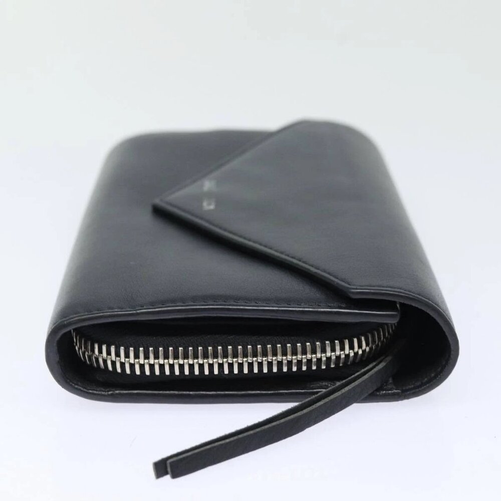 BALENCIAGA Paper Manny Long Wallet Leather Black Silver - Picture 3 of 15